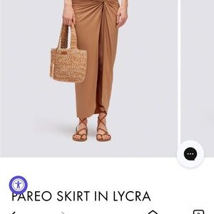 House of CB Brown Maxi Wrap Skirt with Ruched Tie Front